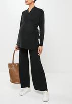 edit Maternity - Maternity long sleeve soft knit wrap cardi - black