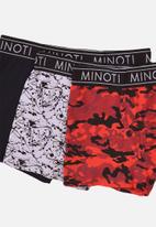 MINOTI - 3 Pack solid/aop grafitti boxers - multi