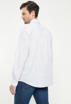 JEEP - Long sleeve yd check shirt - white