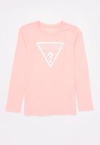 GUESS - Long sleeve classic triangle tee - pink