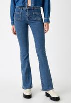 Koton - Wide leg trousers cotton high waist - medium indigo