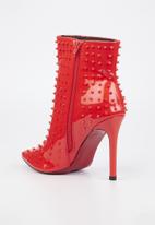 Miss Black - Bomb1 studded ankle boot - red