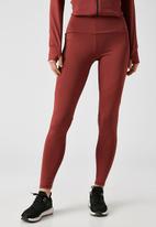Koton - High waist leggings - burgundy