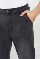 Jonathan D - Men's denim jeans with side entry pockets - charcoal