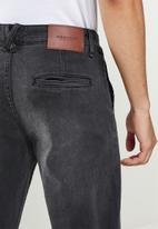 Jonathan D - Men's denim jeans with side entry pockets - charcoal