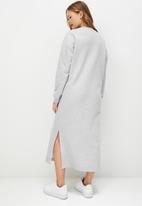 Blake - Midi sweater dress printed - grey melange