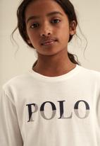 POLO - Girls embroidered long sleeve tee - off white