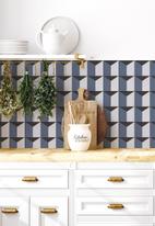 Robin Sprong - 20 Castelli triangolo wall tile stickers - blue