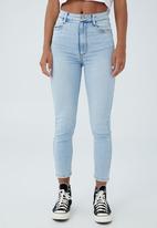 Cotton On - High rise cropped super stretch - swell blue pockets