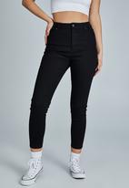 Cotton On - High rise cropped skinny jean - true black