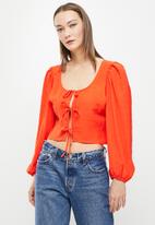 Levi’s® - Embry tie blouse ruched - orange