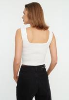 Koton - Square collar knitwear blouse - white