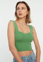 Koton - Square collar knitwear blouse - green