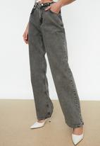 Koton - Yüksel waist wide leg jeans - anthracite