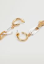 MANGO - Hoop pendant earrings - gold