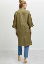 Koton - Pocket detailed buttoned trench coat - green