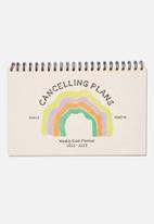 Typo - 2022 23 wide desk calendar - rainbow cancelling plans
