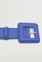MANGO - Square buckle belt - blue