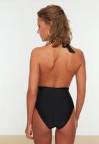 Trendyol - Draped detailed swimsuit - black