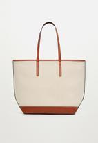 MANGO - Canvas shopper bag - neutral