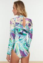 Trendyol - Printed long sleeve swimsuit - multi 