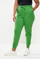 Me&B - Plus cotton fleece pants - green