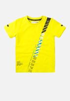MINOTI - Teen boys respect print tshirt - neon yellow