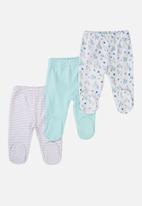 MINOTI - 3-pack baby leggings - grey/ blue/ white