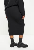 Missguided - Plus recycled seam front skirt - black