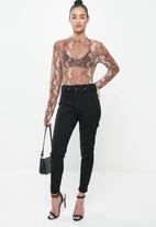Missguided - Petite anarchy mid rise skinny jeans - black
