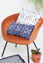 Sixth Floor - Obara cushion cover - blue & white