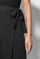 VELVET - Wrap skirt - black