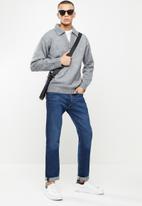 Jonathan D - Men's oversized jumper with polo collar - grey melange