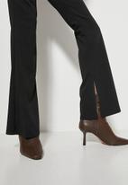 VELVET - Formal kickflare with vent trouser  - black
