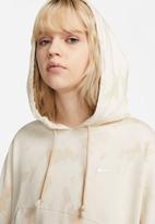 Nike - W nsw wash oos jrsy hoodie - sanddrift/white