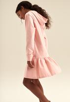 POLO - Girls embroidered long sleeve hooded dress - pink