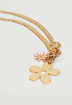 MANGO - Flower necklace - gold