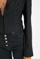 Trendyol - Crop detail jacket - black