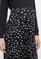 edit Maternity - Maternity knit soft touch nursing sleep set - black print