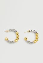 MANGO - Bead hoop earrings - gold & silver 