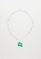 MANGO - Flower link necklace - silver