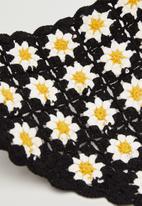 MANGO - Floral scarf - black