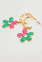 MANGO - Flower pendant earrings - multi 