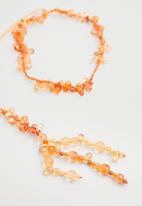 MANGO - Crystal bead necklace - orange 