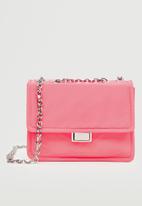 MANGO - Flap crossbody bag - bubblegum pink