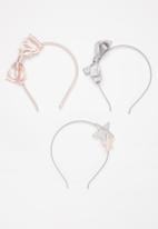 POP CANDY - 3 Pack alice bands - silver & rose gold