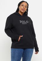 POLO - Plus womans logo hoodie - black
