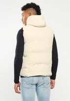 basicthread - Hooded sleeveless bomber jacket - stone