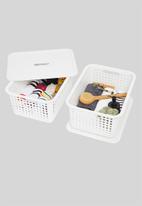 Litem - Set of 2 myroom I basket with lid large - white