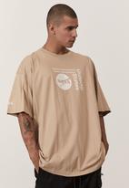 Factorie - Oversized NASA t shirt - desert taupe